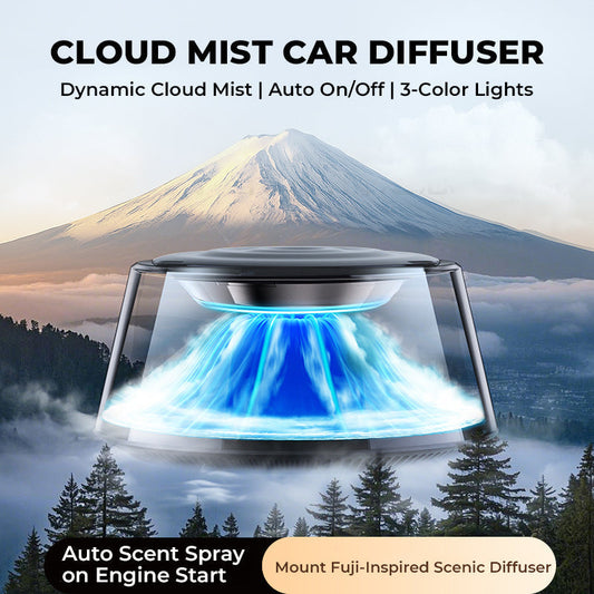 ☁️2025 Cloud Mist Car Diffuser - Auto On/Off with 30-Day USB-C Battery & 1 Refill = 1 Year Freshness
