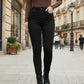 💕Jean skinny stretch chaud taille haute pour femme