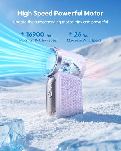 💨Mini ventilateur portable avec affichage LED –👍 Ventilateur de poche turbo 5 vitesses.✨ Rechargeable par USB, refroidissement rapide idéal pour les voyages et le maquillage. Cadeau parfait. Réfrigération portable.