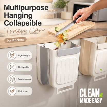 🗑️ Gagnez de la place sur votre plan de travail pendant la préparation des repas – Poubelle suspendue pliable pour déchets alimentaires. Nettoyage facile. Moitié prix. Livraison gratuite au Royaume-Uni.
