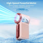 💨Mini ventilateur portable avec affichage LED –👍 Ventilateur de poche turbo 5 vitesses.✨ Rechargeable par USB, refroidissement rapide idéal pour les voyages et le maquillage. Cadeau parfait. Réfrigération portable.