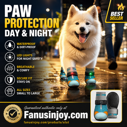 ✨️Superbe réduction de 50 % !🐕Indispensable pour les propriétaires d'animaux !🐶Protégez les pattes de votre animal de la saleté et évitez qu'il ne se perde !👟Chaussures pour chien en maille respirante avec design lumineux