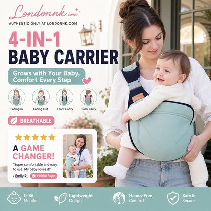 🎉 Soldes 2026 — Plus de 30 000 vendus ! 👶 Porte-bébé respirant 4 en 1 – 0-36 mois, portage ventral/dorsal/face au parent/face au monde – Confort mains libres pour le parent et le bébé ! ✨