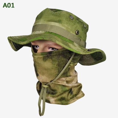 Chapeau de pêche et masque de camouflage 2 en 1