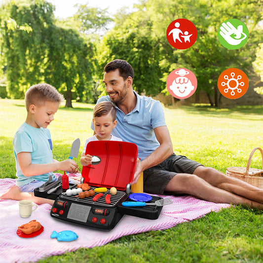 Ensemble de jeu de poêle à barbecue simulé avec jet d'eau pour enfants