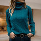 Pull col roulé tricoté à manches longues pour femme