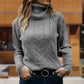 Pull col roulé tricoté à manches longues pour femme