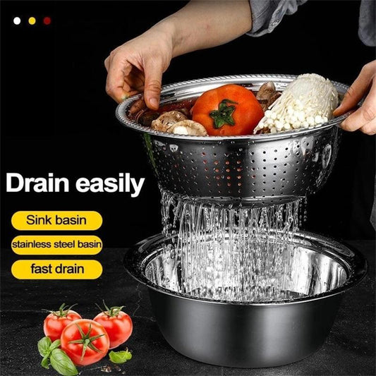 ⏳Réduction limitée de 50%💥.Bassin multifonctionnel en acier inoxydable🥒🥕🥔🍠