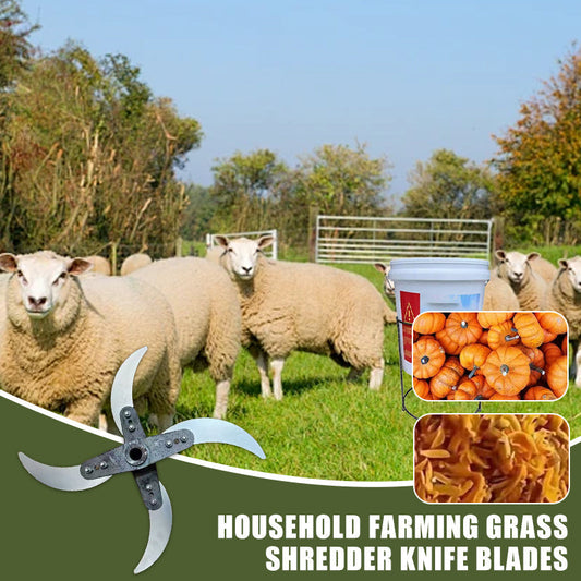 📢📢50% de réduction ! 🔪 Lame de coupe 4 lames pour déchiqueteuse d’herbe – Diamètre ajustable (25-26 cm), acier anti-rouille, installation universelle ! 🌿🚜