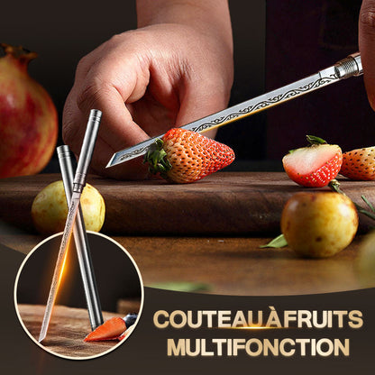 🎁🍎🔪 Couteau à Fruits Portatif Polyvalent d'Extérieur Avec Gaine ✨