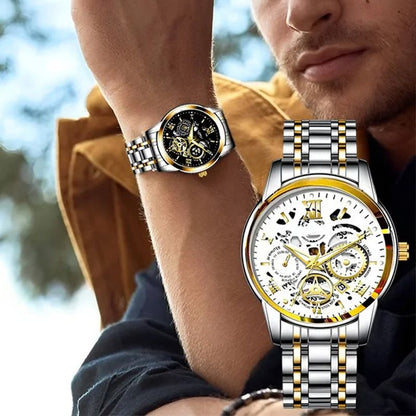 ⌚ 50% de réduction ⚙️ Montre Mécanique Automatique Homme – Cadran Squelette Style Romain, Étanche & Boîtier Acier Inoxydable ✨📦