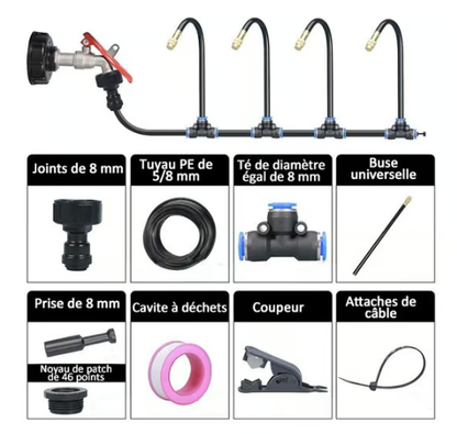 🔥Dernier jour 50% de réduction✨Système d'irrigation automatique de jardin incurvé à 360°