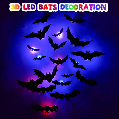 Décoration murale LED chauve-souris 3D pour Halloween 🦇
