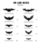 Décoration murale LED chauve-souris 3D pour Halloween 🦇