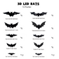 Décoration murale LED chauve-souris 3D pour Halloween 🦇