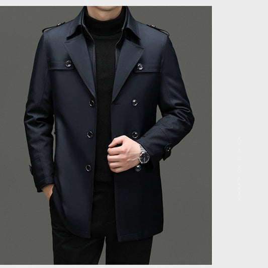 🔥50% de réduction🔥Trench-coat mi-long pour homme avec doublure amovible