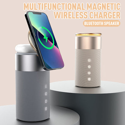 Chargeur Sans Fil Magnétique Multifonction avec Haut-Parleur Bluetooth