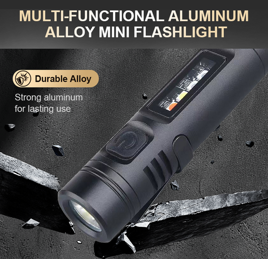 Mini lampe torche multifonctionnelle en alliage d'aluminium