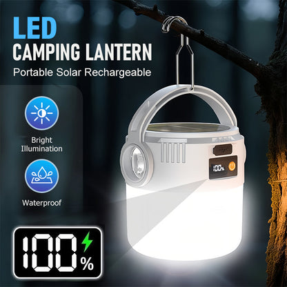 Lampe de camping LED rechargeable à énergie solaire portable