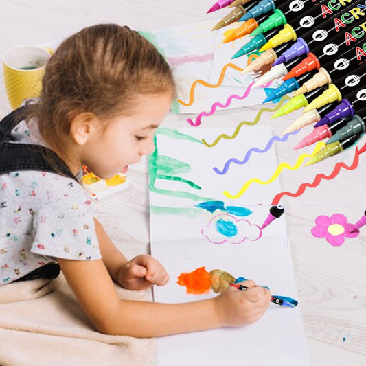 Kit de marqueurs aquarelle double couleur à double pointe