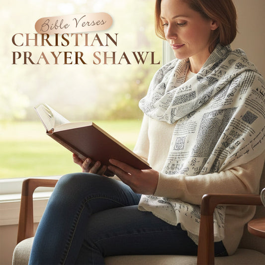Châle de prière chrétien avec versets bibliques