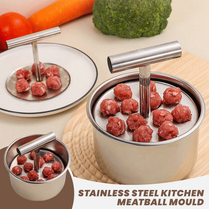 🍝 Boulettes de viande parfaitement régulières en quelques secondes – Moule en acier inoxydable pour 6 ou 12 portions