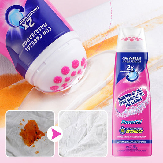 Gel puissant détachant et dégraissant pour vêtements