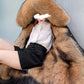 Parka à capuche doublée en fausse fourrure avec doublure intérieure amovible