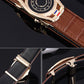 Ceinture d'affaires en cuir PU pour hommes avec boucle automatique