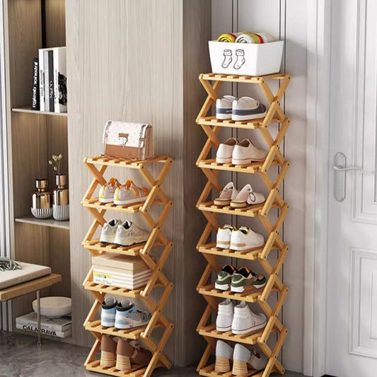 📢📢50 % de réduction !! ⏰Étagère à chaussures pliable et durable en bambou