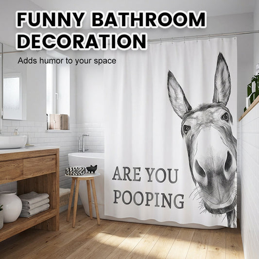 Rideau de douche rigolo avec des crochets