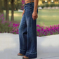 👖✨Chic Rétro | Jean Évasé Femme | Coupe Allongeante & Poches Généreuses💫