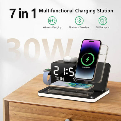 ⚡ OFFRE SPÉCIALE : -60% ! Station de Recharge 7-en-1 – Charge Sans Fil, Synchronisation Bluetooth & 30W Rapide 🔋