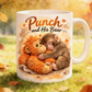 Tasse en céramique de singe mignon "Punch et son ours"
