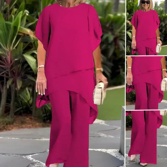 📢📢50 % DE RÉDUCTION !!⏰Top Asymétrique & Pantalon Large – La Tendance qui Allonge la Silhouette 🌸👗