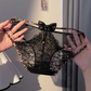 Culotte en dentelle bordée de léopard avec nœud