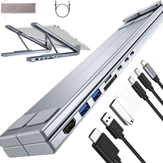Station d'Accueil USB-C 8-en-1 – Support Réglable, HDMI 4K & Transfert Rapide