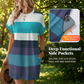 Robe rayée décontractée pour femme avec poches