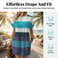 Robe rayée décontractée pour femme avec poches