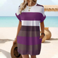 Robe rayée décontractée pour femme avec poches