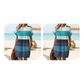 Robe rayée décontractée pour femme avec poches