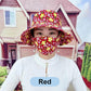 Chapeau de Soleil Floral à Large Bord avec Masque