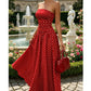 Robe bustier à pois pour femme
