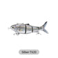 Leurre de pêche robotisé multi-articulé avec LED