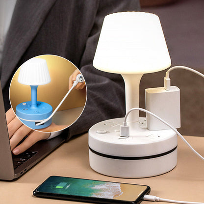 Multiprise à 3 prises avec 2 ports USB-A et 2 ports USB-C, dotée d'une lampe de bureau intégrée, compatible 220-240 V, puissance maximale 3250 W, 13 A, câble de 1,8 m, idéale pour la maison, la cuisine, l'extérieur, l'hôtel, le bureau et les croisières.