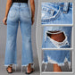 ✨👖55 % de réduction 🔥Jean évasé déchiré à taille haute pour femme