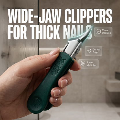 Coupe-ongles à mâchoires larges pour ongles épais