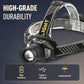 Lampe frontale multicolore à capteur de zoom