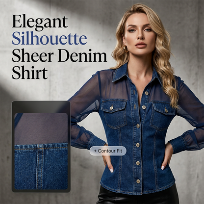 👕Top en denim patchwork à maille pour femme – Haut chic et élégant à taille cintrée✨