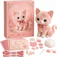 🎀50 % DE RÉDUCTION🎁Kit de patchwork en feutrine à faire soi-même Forêt enchantée rose